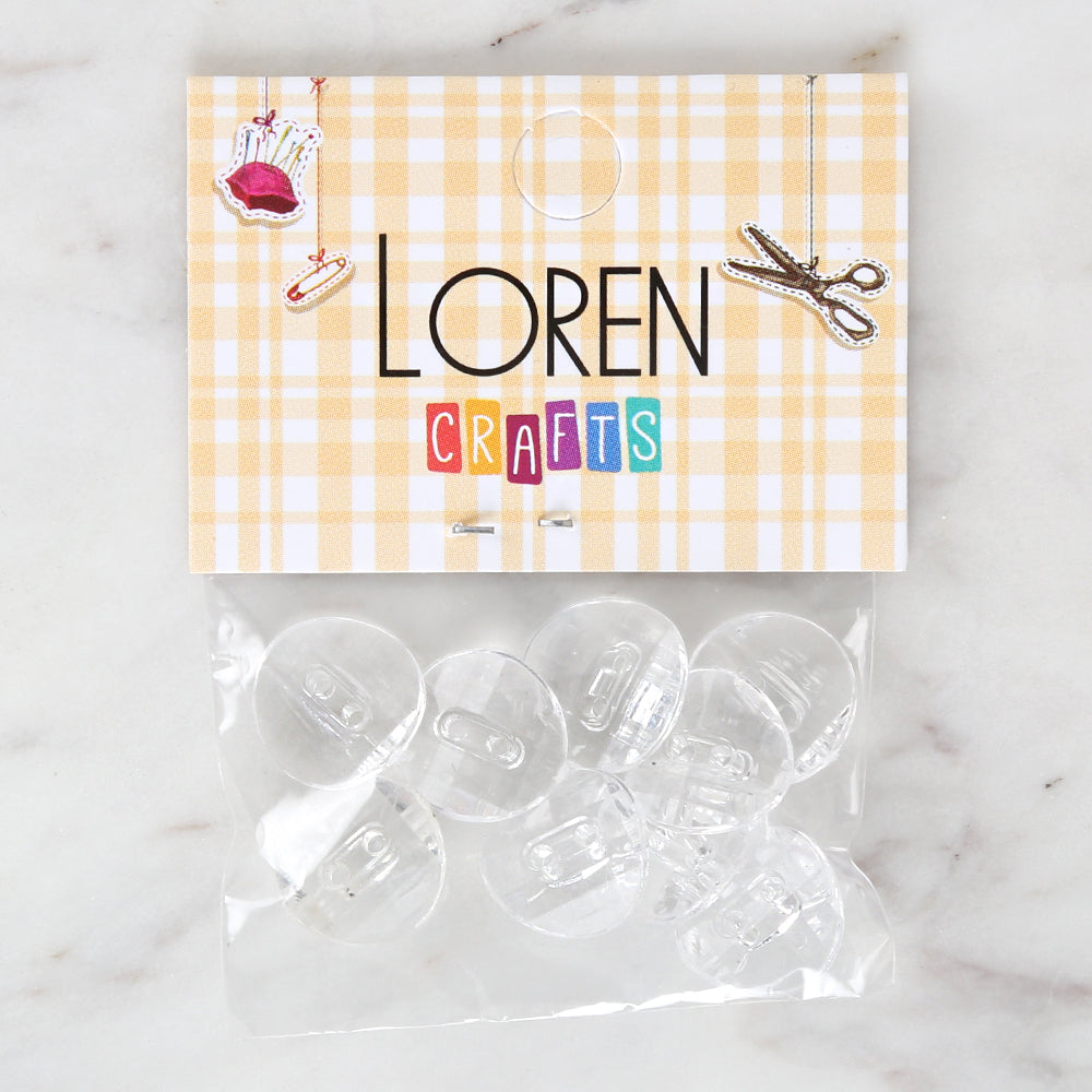 Loren Crafts 8'li Şeffaf Düğme - 3069